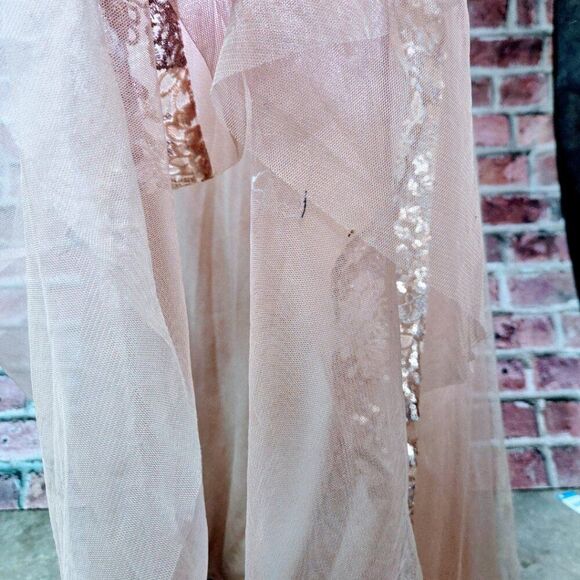 Alex Evenings Gold Lace Maxi Dress 12 - Picture 3 of 8